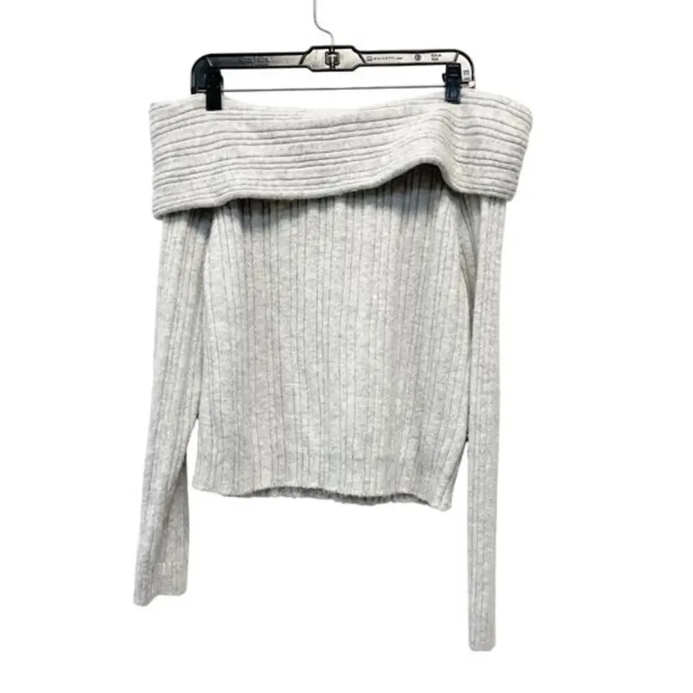 Wild Fable Women's Long Sleeve Off Shoulder Sweater Top Light‎ Gray Size Large
